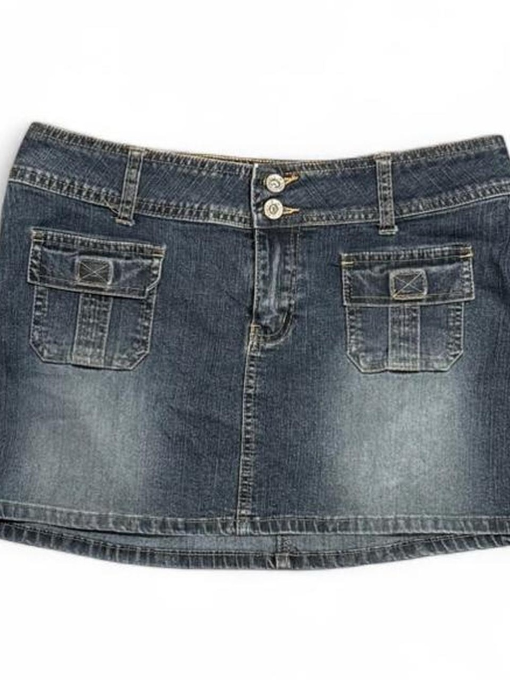 Y2K Angels Faded Bondage Cargo Short Denim Skirt
